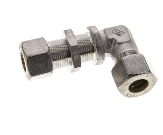 16S Stainless Steel Elbow Compression Fitting Bulkhead 400 bar ISO 8434-1