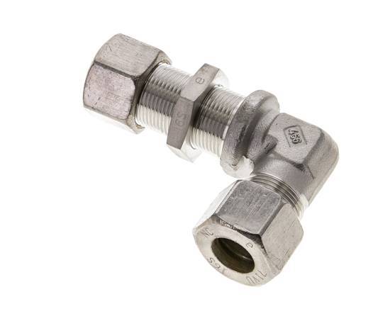 16S Stainless Steel Elbow Compression Fitting Bulkhead 400 bar ISO 8434-1