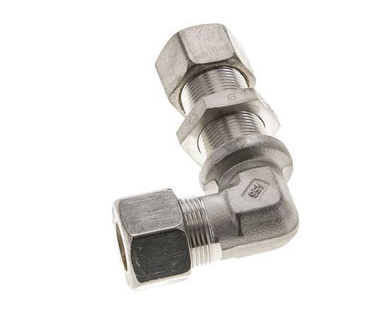 16S Stainless Steel Elbow Compression Fitting Bulkhead 400 bar ISO 8434-1