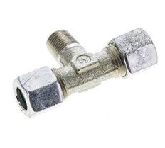 8LL & R1/8'' Racor en T de acero zincado con rosca macho 100 bar ISO 8434-1