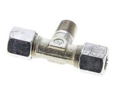 8LL & R1/8'' Racor en T de acero zincado con rosca macho 100 bar ISO 8434-1