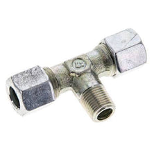 8LL & R1/8'' Racor en T de acero zincado con rosca macho 100 bar ISO 8434-1