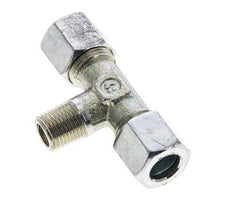 8LL & R1/8'' Racor en T de acero zincado con rosca macho 100 bar ISO 8434-1