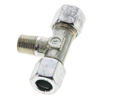 8LL & R1/8'' Racor en T de acero zincado con rosca macho 100 bar ISO 8434-1