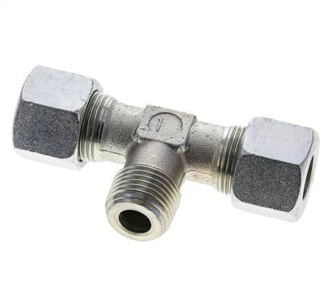 Accesorio de corte en T de acero con forma de T 14S y R1/2'' con rosca macho 630 bar ISO 8434-1