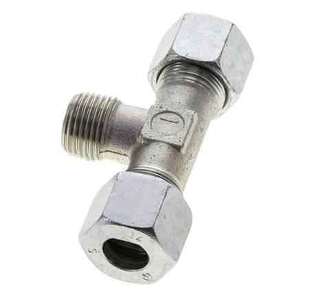 Accesorio de corte en T de acero con forma de T 14S y R1/2'' con rosca macho 630 bar ISO 8434-1
