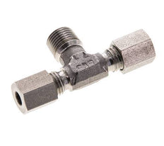 Accesorio de corte en T de acero inoxidable 4LL y R1/8'' con rosca macho 100 bar ISO 8434-1