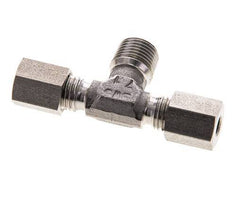 Accesorio de corte en T de acero inoxidable 4LL y R1/8'' con rosca macho 100 bar ISO 8434-1