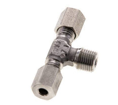 Accesorio de corte en T de acero inoxidable 4LL y R1/8'' con rosca macho 100 bar ISO 8434-1