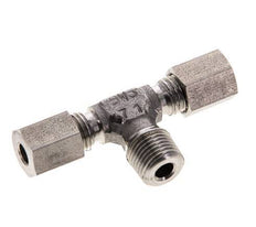 Accesorio de corte en T de acero inoxidable 4LL y R1/8'' con rosca macho 100 bar ISO 8434-1