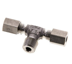 Accesorio de corte en T de acero inoxidable 4LL y R1/8'' con rosca macho 100 bar ISO 8434-1