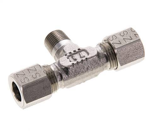 Accesorio de corte en T de acero inoxidable 8LL y R1/8'' con rosca macho 100 bar ISO 8434-1