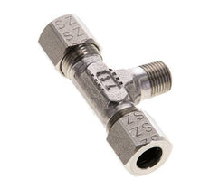 Accesorio de corte en T de acero inoxidable 8LL y R1/8'' con rosca macho 100 bar ISO 8434-1