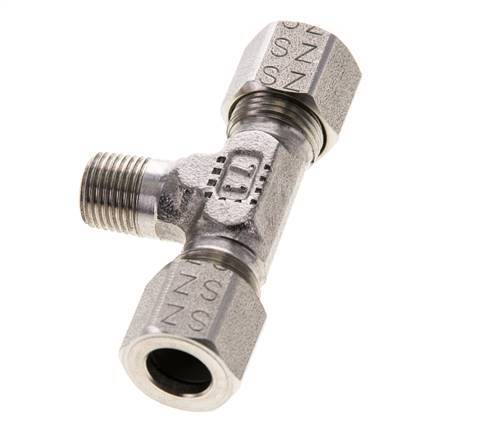 Accesorio de corte en T de acero inoxidable 8LL y R1/8'' con rosca macho 100 bar ISO 8434-1