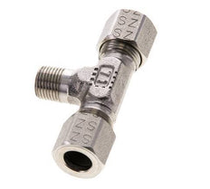 Accesorio de corte en T de acero inoxidable 8LL y R1/8'' con rosca macho 100 bar ISO 8434-1