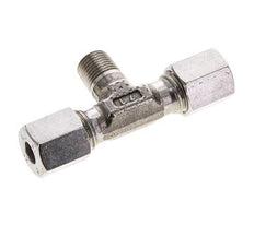 Accesorio de corte en T de acero inoxidable 6L y R1/8'' con rosca macho 315 bar ISO 8434-1