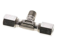 Accesorio de corte en T de acero inoxidable 6L y R1/8'' con rosca macho 315 bar ISO 8434-1