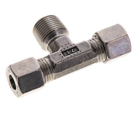 Accesorio de corte en T de acero inoxidable 8L y R3/8'' con rosca macho 315 bar ISO 8434-1
