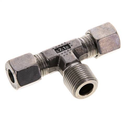 Accesorio de corte en T de acero inoxidable 8L y R3/8'' con rosca macho 315 bar ISO 8434-1