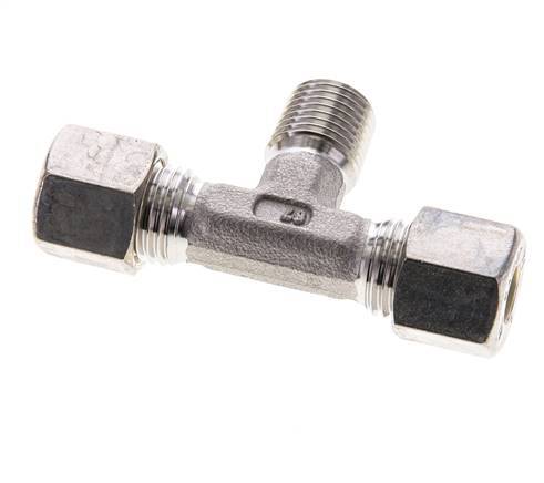 Accesorio de compresión en T de acero inoxidable 8L y R1/4'' con rosca macho 315 bar ISO 8434-1