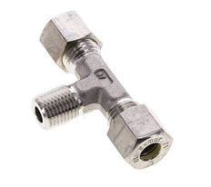 Accesorio de compresión en T de acero inoxidable 8L y R1/4'' con rosca macho 315 bar ISO 8434-1