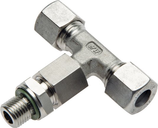Accesorio de corte en T de acero inoxidable 38S y M48x2 con rosca macho 315 bar ajustable ISO 8434-1
