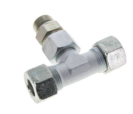 20S y G3/4'' Racor en T de acero galvanizado con rosca macho 400 bar ajustable ISO 8434-1