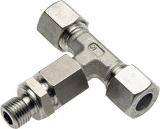 Accesorio de corte en T de acero inoxidable 15L y G1/2'' con rosca macho 315 bar ajustable ISO 8434-1