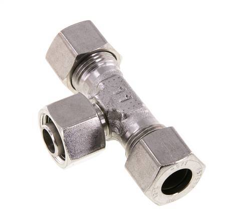 Racor de corte en T de acero inoxidable 12L con rótula 315 bar ajustable ISO 8434-1