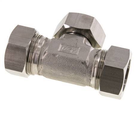 Accesorio de corte en T de acero inoxidable de 35L con rótula 160 bar ajustable ISO 8434-1