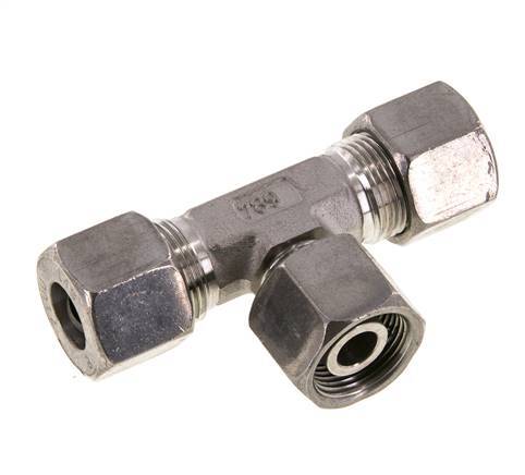 Accesorio de corte en T de acero inoxidable 14S con rótula 630 bar ajustable ISO 8434-1