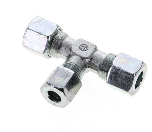 8L & 10L Zink plated Steel T-Shape Tee Cutting Fitting 315 bar ISO 8434-1