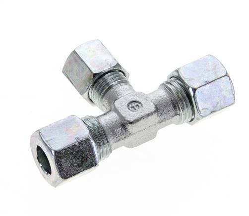 8L & 10L Zink plated Steel T-Shape Tee Cutting Fitting 315 bar ISO 8434-1
