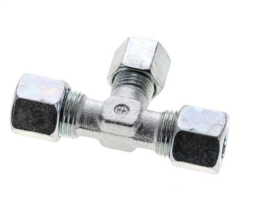 8L & 10L Zink plated Steel T-Shape Tee Cutting Fitting 315 bar ISO 8434-1