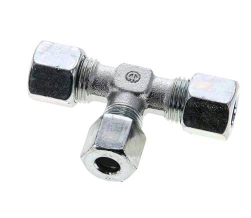 8L & 10L Zink plated Steel T-Shape Tee Cutting Fitting 315 bar ISO 8434-1