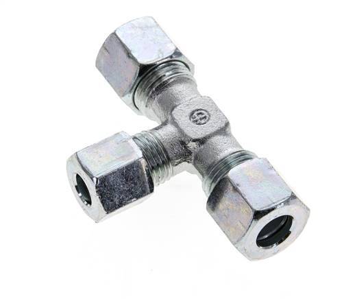 8L & 10L Zink plated Steel T-Shape Tee Cutting Fitting 315 bar ISO 8434-1