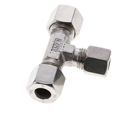 8L & 10L Stainless Steel T-Shape Tee Cutting Fitting 315 bar ISO 8434-1