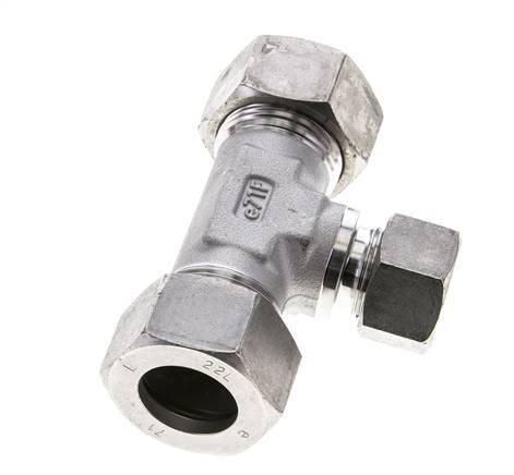 15L & 22L Stainless Steel T-Shape Tee Cutting Fitting 160 bar ISO 8434-1