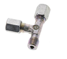 4LL y M8x1 (con) Accesorio de corte en T en ángulo recto de acero galvanizado con rosca macho 100 bar ISO 8434-1