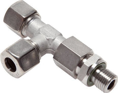 Accesorio de corte en T en ángulo recto de acero inoxidable 8L y G1/4'' con rosca macho 315 bar ajustable ISO 8434-1