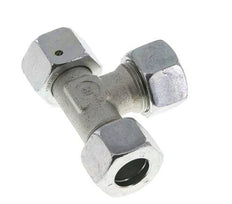 Racor de corte en T en ángulo recto de acero cincado 15L con rótula 315 bar NBR ajustable ISO 8434-1