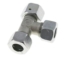 Racor de corte en T en ángulo recto de acero cincado 15L con rótula 315 bar NBR ajustable ISO 8434-1