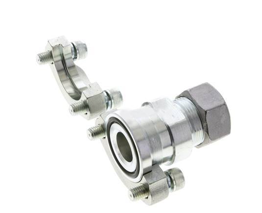 Brida SAE de 1-1/4'' 3000 PSI de acero con 28L (M36x2) ISO 6162-1