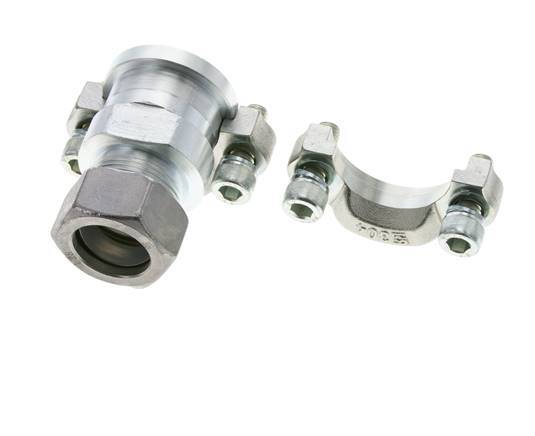 Brida SAE de 1-1/4'' 3000 PSI de acero con 28L (M36x2) ISO 6162-1