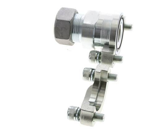 Brida SAE de 1-1/4'' 3000 PSI de acero con 28L (M36x2) ISO 6162-1