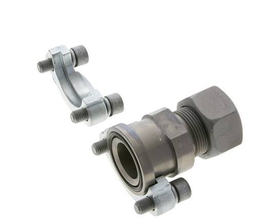 Brida SAE de 1-1/4'' 3000 PSI de acero con 25S (M36x2) ISO 6162-1