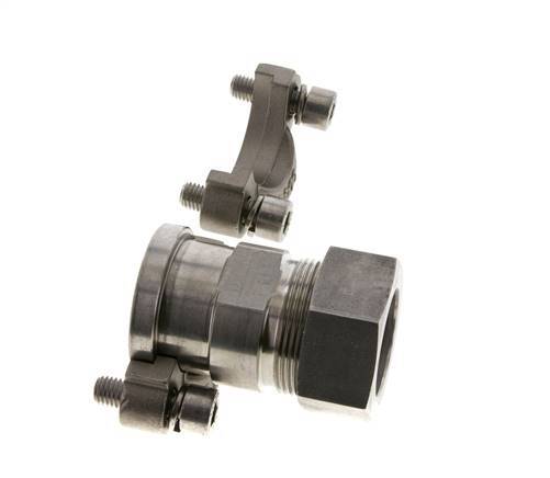 Brida SAE de 1-1/4'' 3000 PSI de acero inoxidable con 35L (M45x2) ISO 6162-1