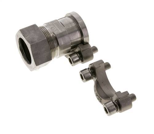 Brida SAE de 1-1/4'' 3000 PSI de acero inoxidable con 35L (M45x2) ISO 6162-1