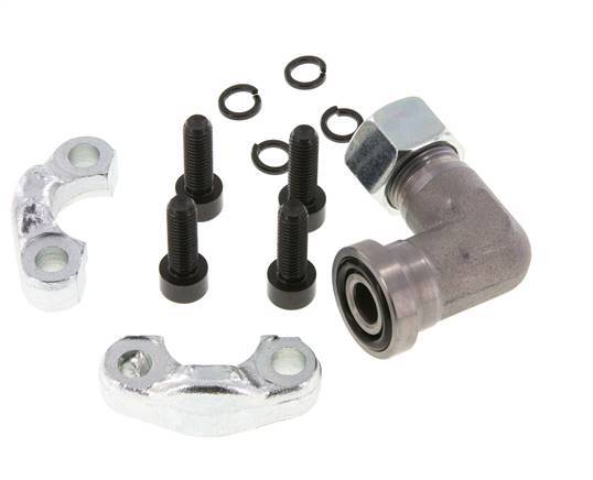 Codo de 1/2'' Brida SAE 3000 PSI Acero con 15L (M22x1.5) ISO 6162-1