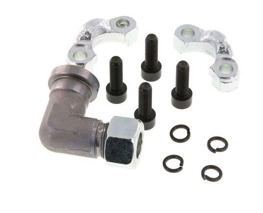 Codo de 1/2'' Brida SAE 3000 PSI Acero con 15L (M22x1.5) ISO 6162-1